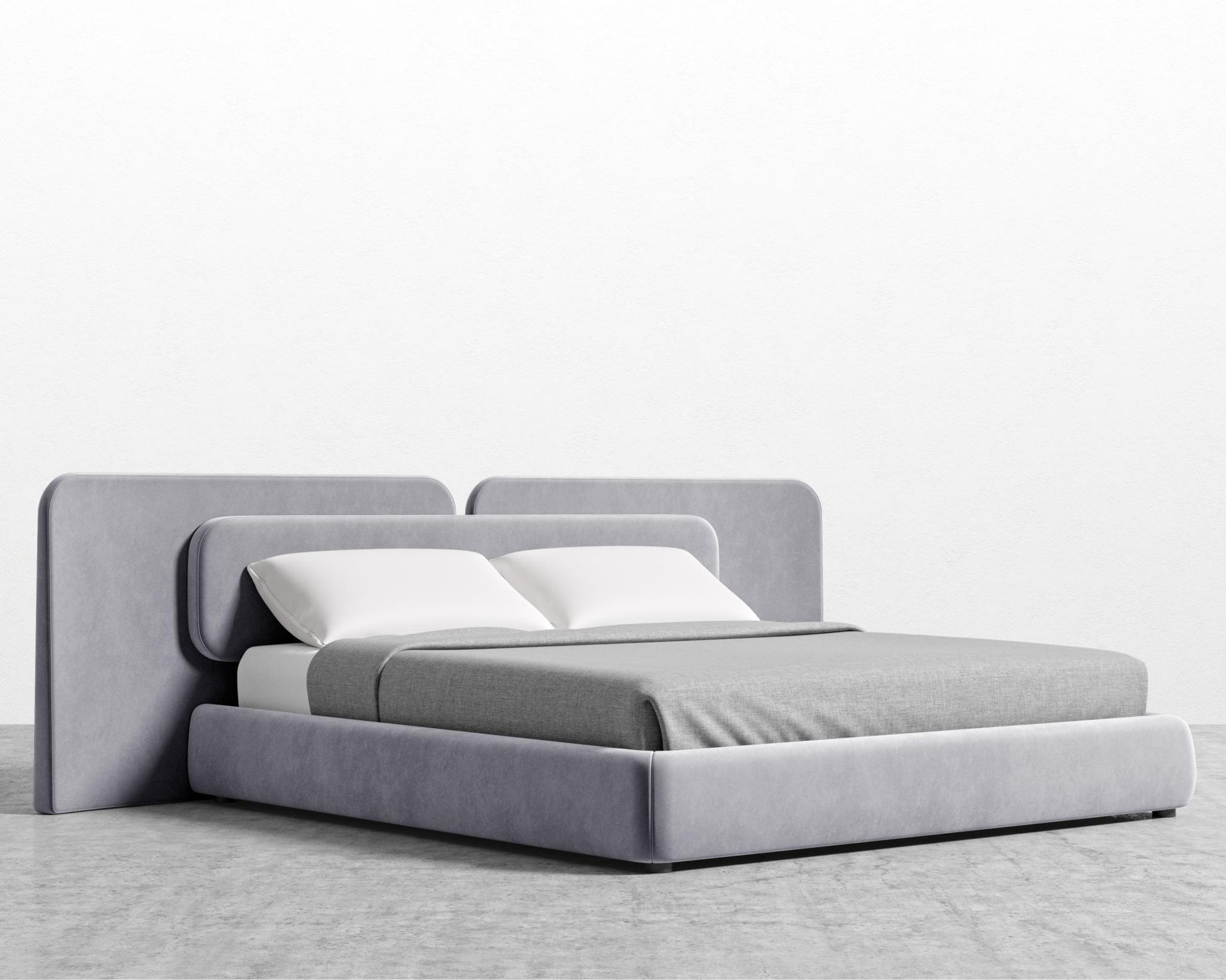 Angelo Bed - Vintage Velvet - Glacier Grey