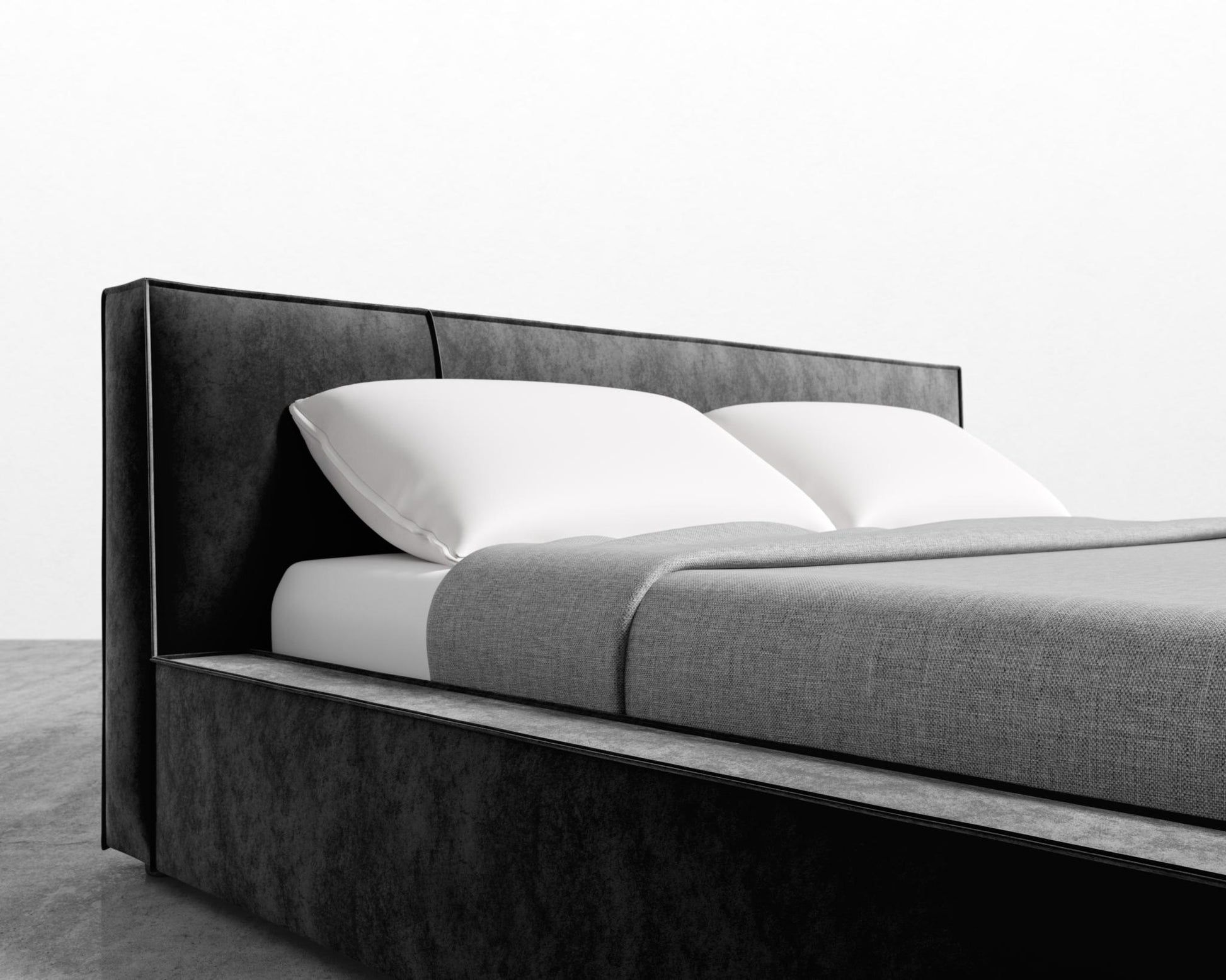 Porter Bed - Vintage Velvet - Black