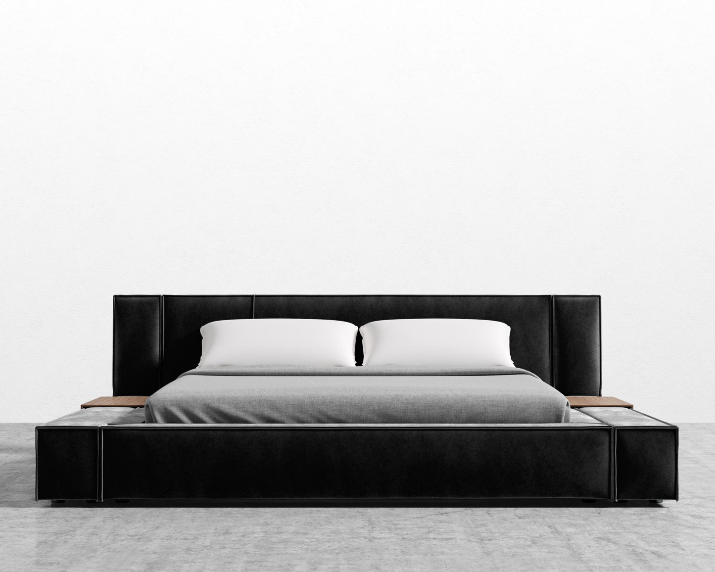 Porter Bed - Vintage Velvet - Black