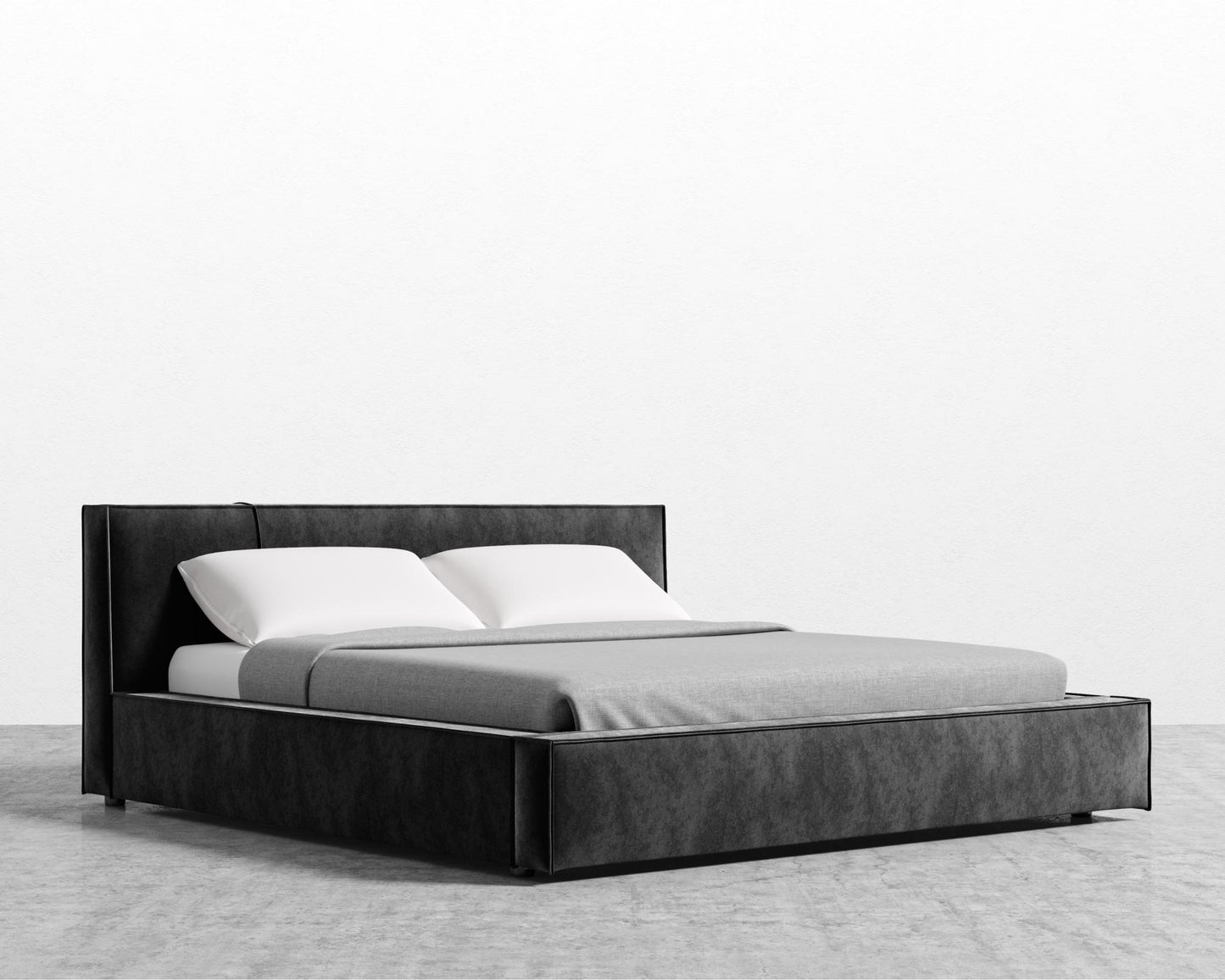Porter Bed - Vintage Velvet - Black