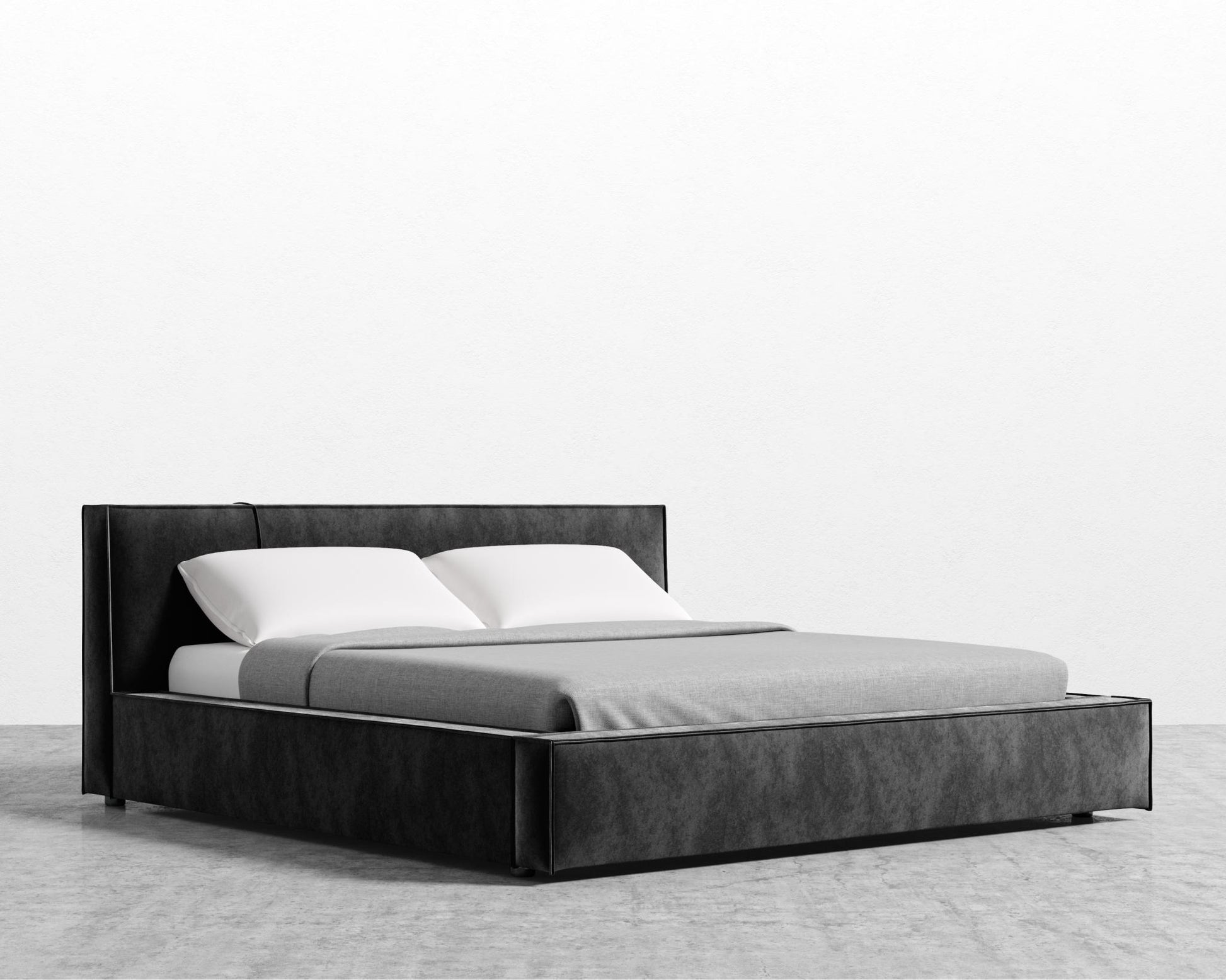 Porter Bed - Vintage Velvet - Black