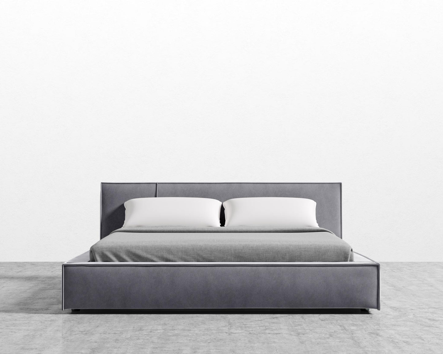 Porter Bed - Vintage Velvet - Glacier Grey
