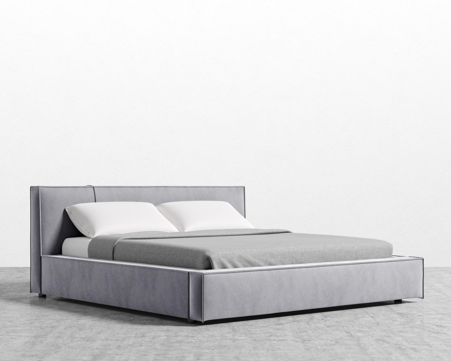 Porter Bed - Vintage Velvet - Glacier Grey