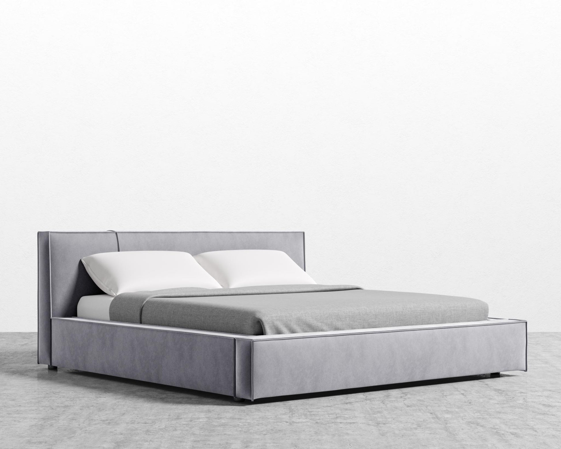 Porter Bed - Vintage Velvet - Glacier Grey