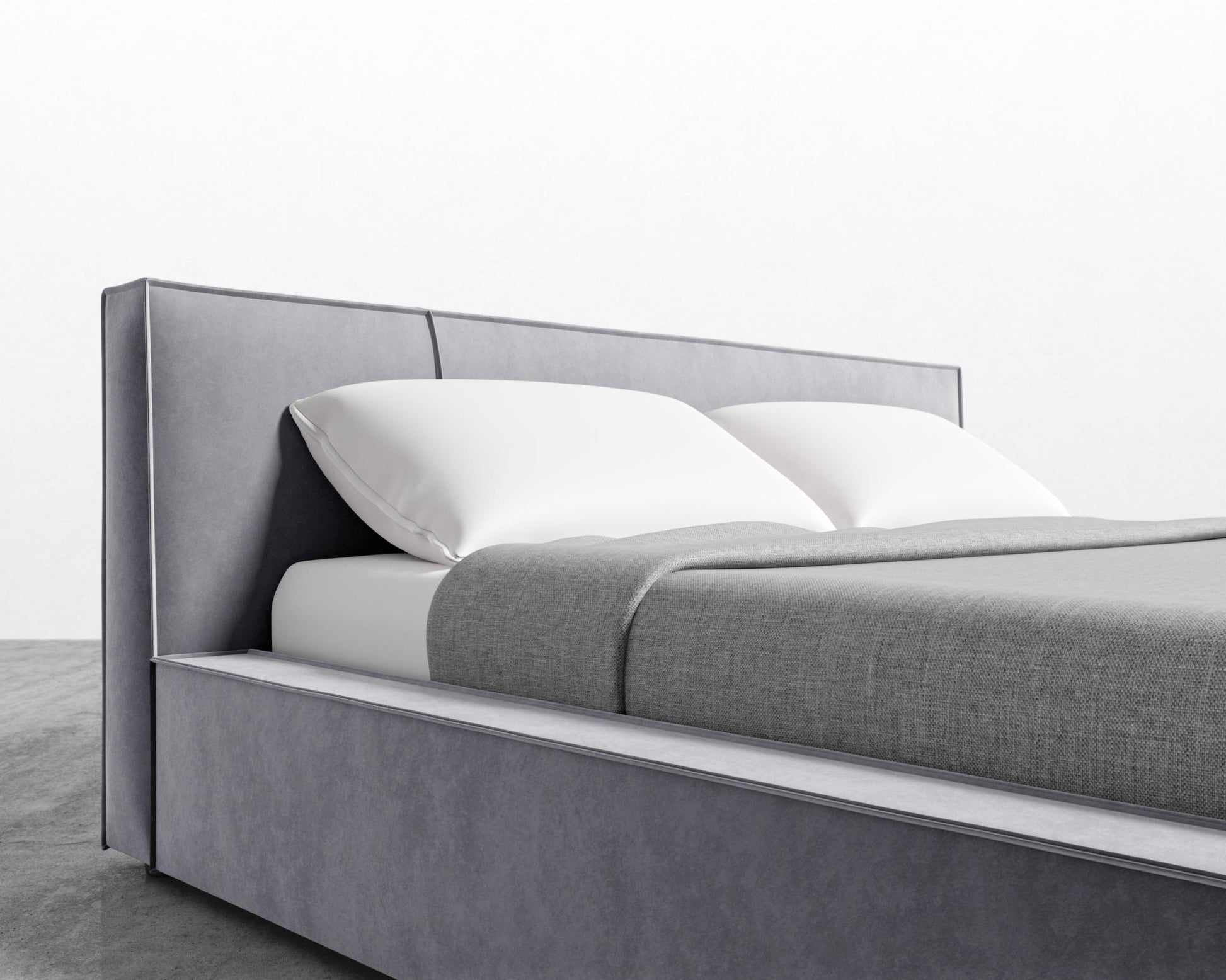 Porter Bed - Vintage Velvet - Glacier Grey