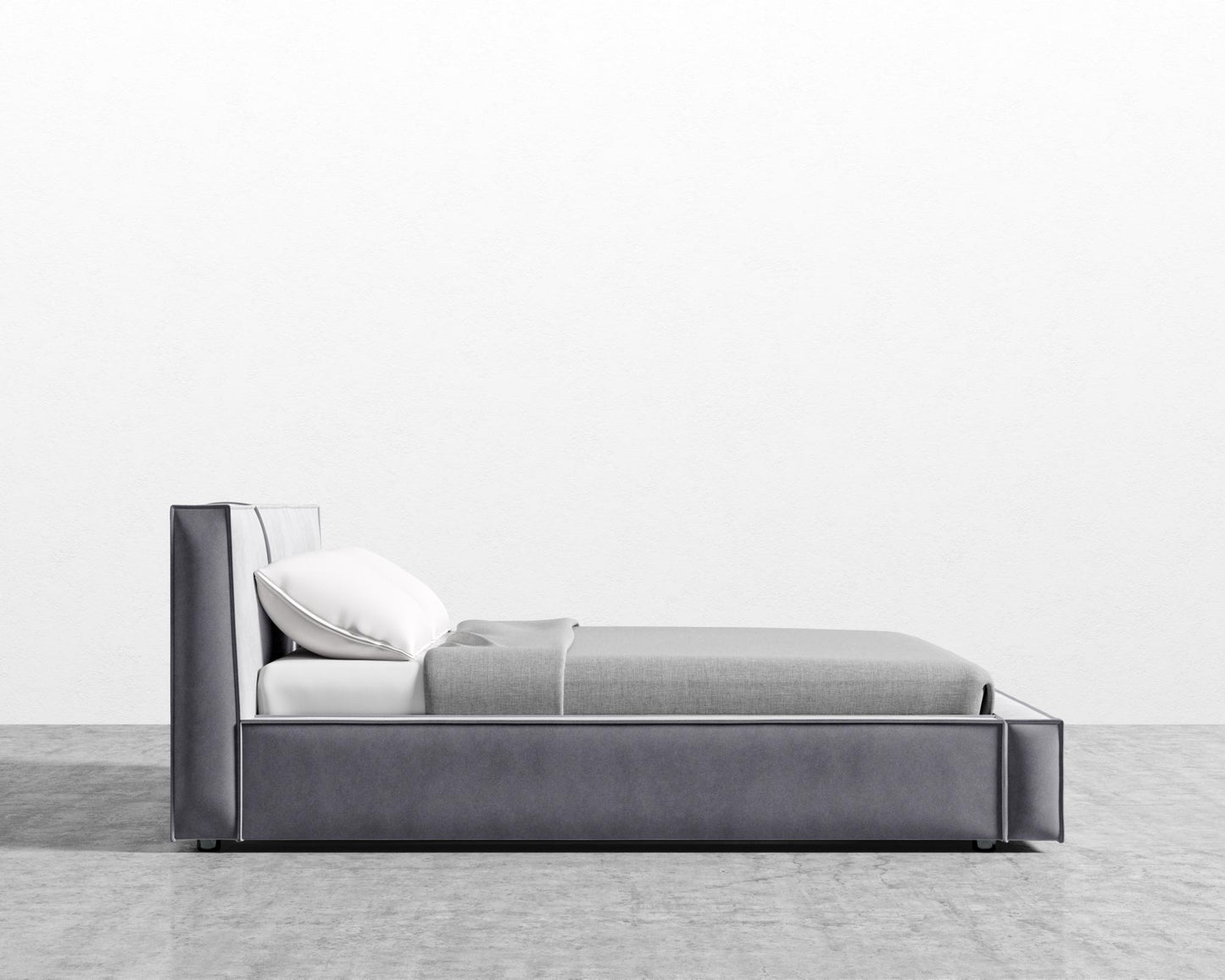 Porter Bed - Vintage Velvet - Glacier Grey