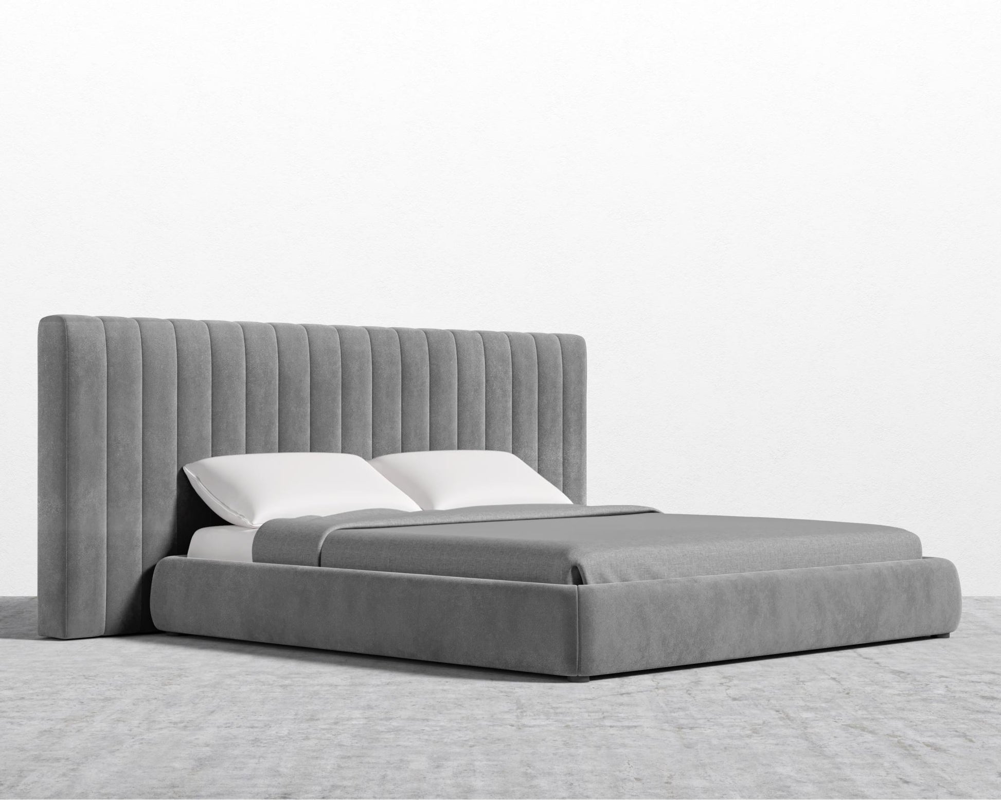 Berlin Bed - Plush Velvet - Glacier Grey
