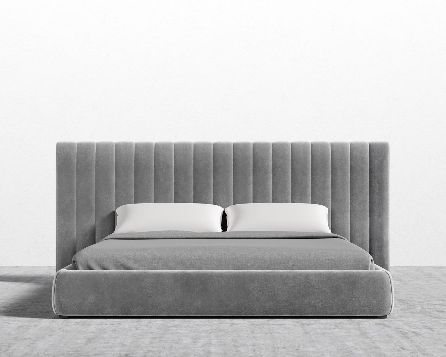 Berlin Bed - Plush Velvet - Glacier Grey