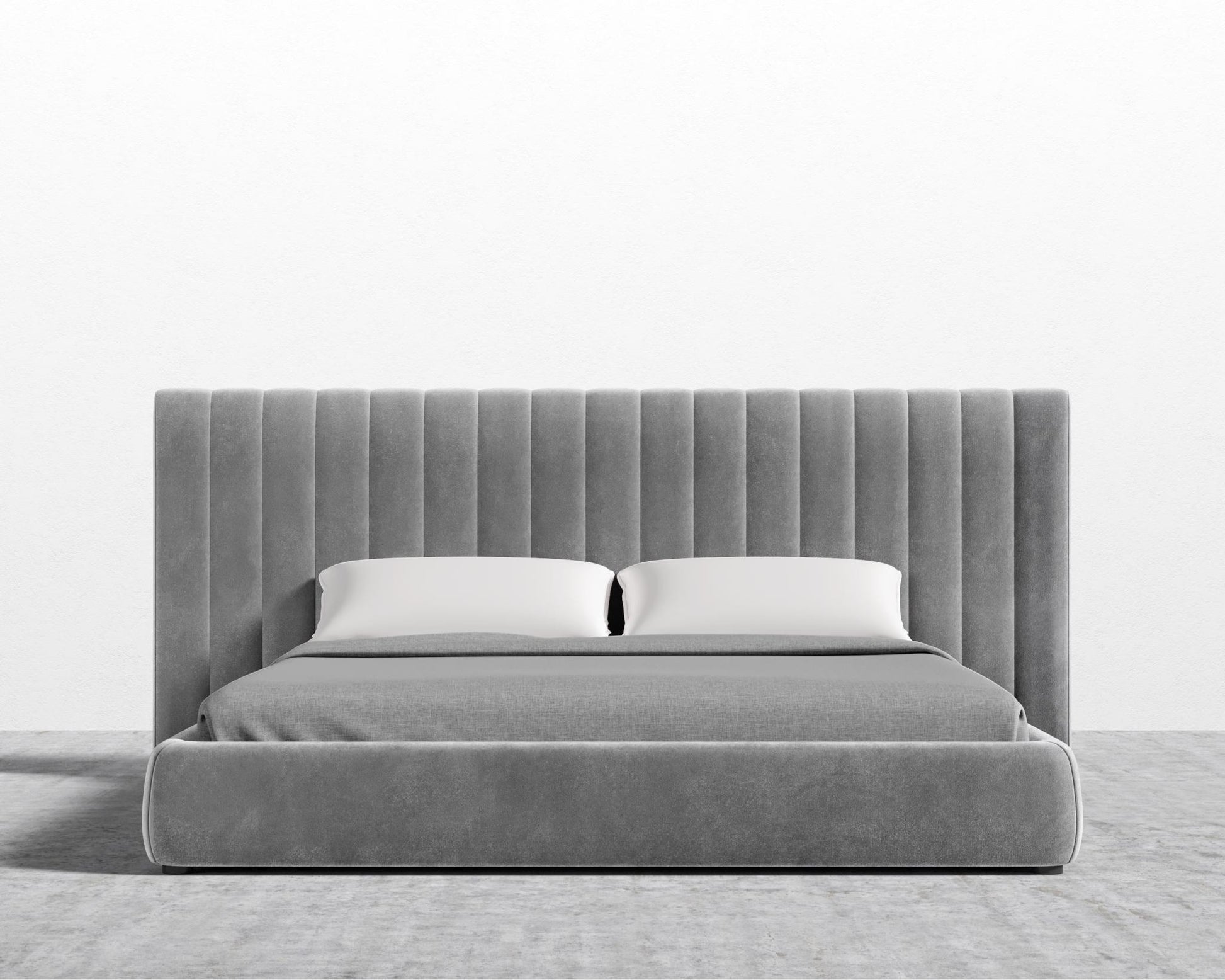 Berlin Bed - Plush Velvet - Glacier Grey