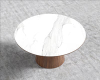 Winston Dining Table - 63in - White Calacatta Ceramic