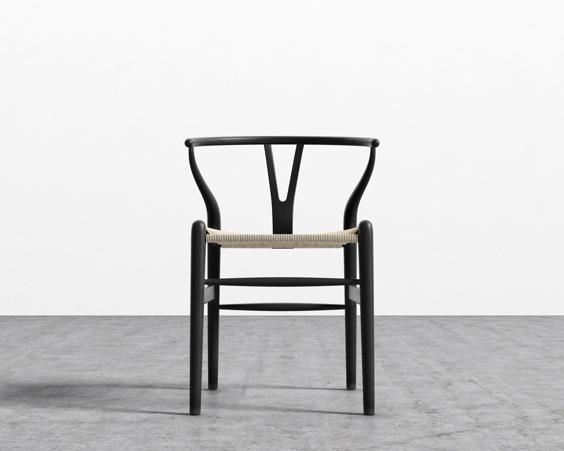 Wishbone Chair - Black w/ Natural Seat