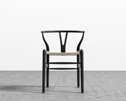 Wishbone Chair - Black w/ Natural Seat