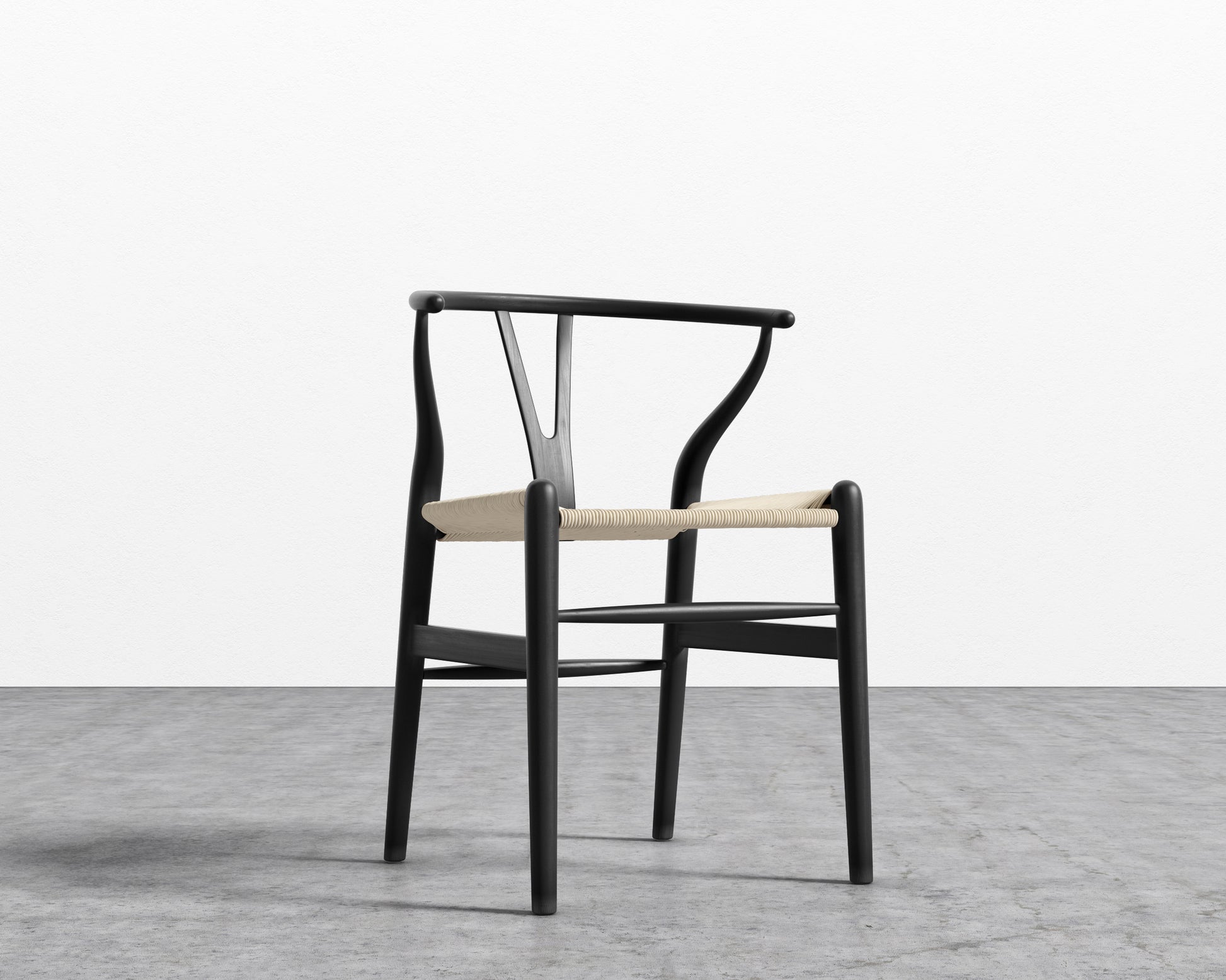Wishbone Chair - Black w/ Natural Seat