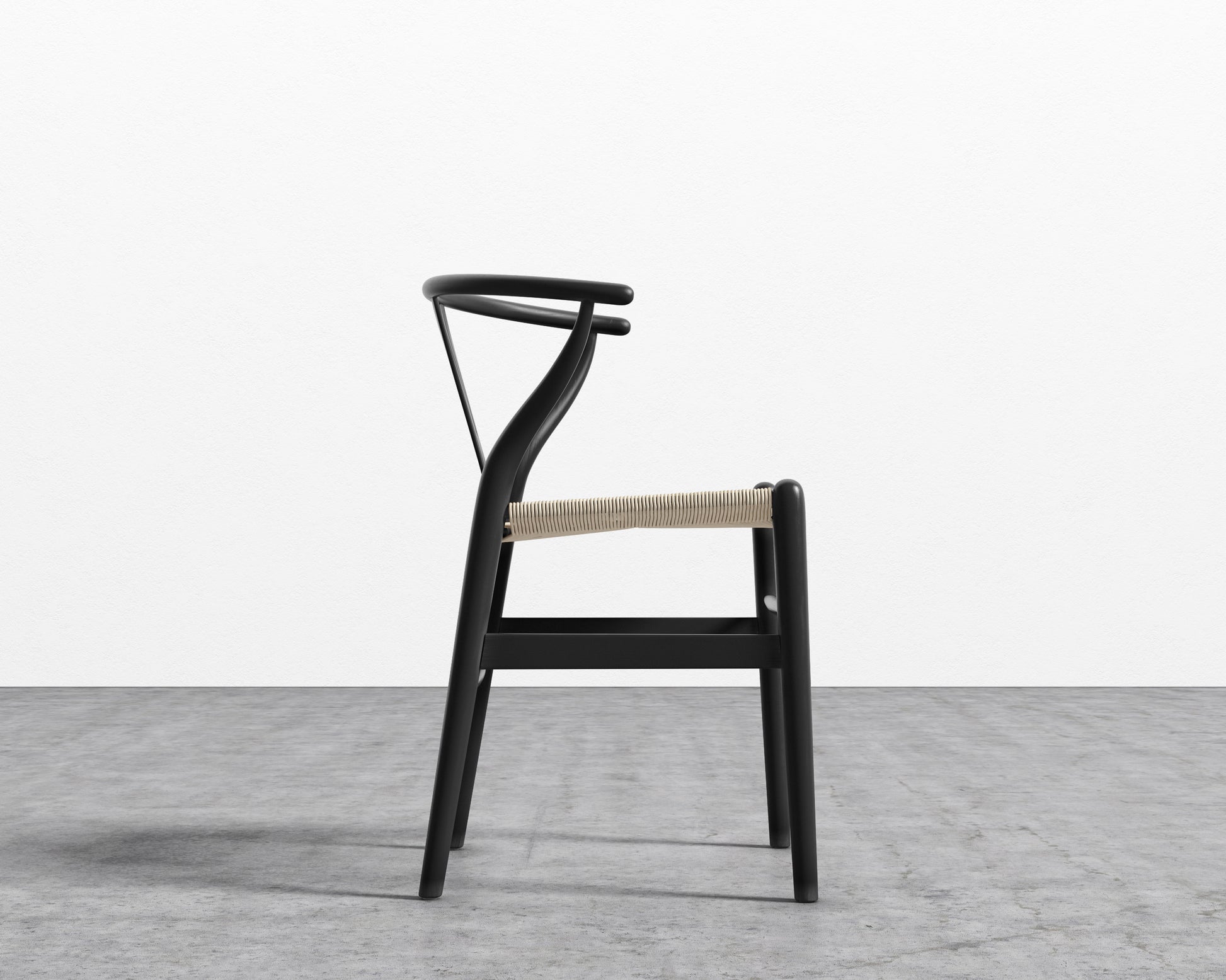 Wishbone Chair - Black w/ Natural Seat