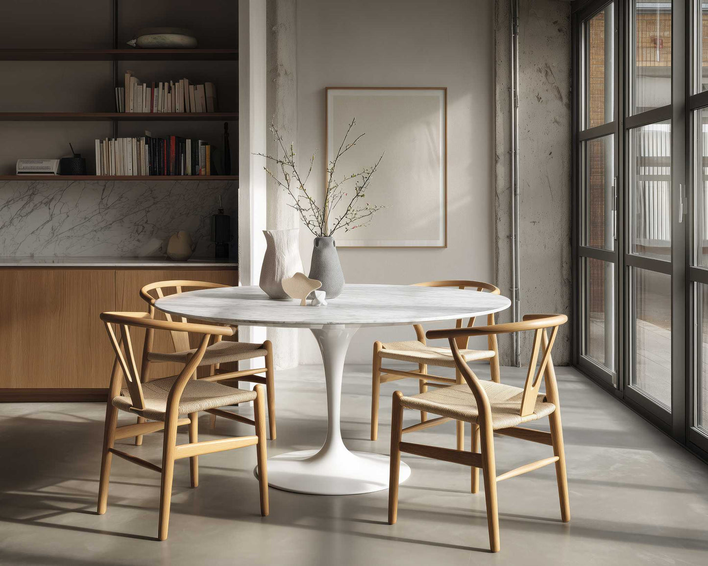 Tulip Table Round - Carrara
