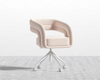 Mia Office Chair - Blush - White Base