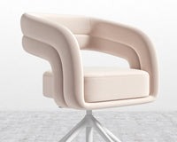 Mia Office Chair - Blush - White Base