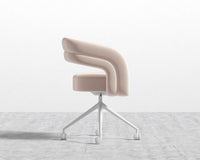 Mia Office Chair - Blush - White Base