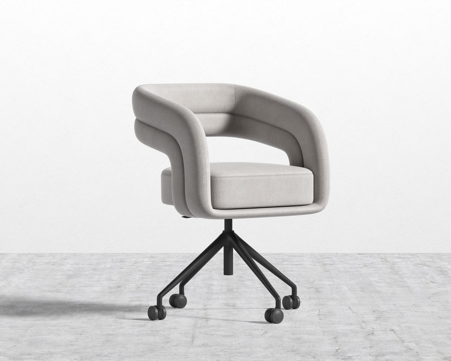 Mia Office Chair - Venice Vegan Suede - Chiffon- Black Base