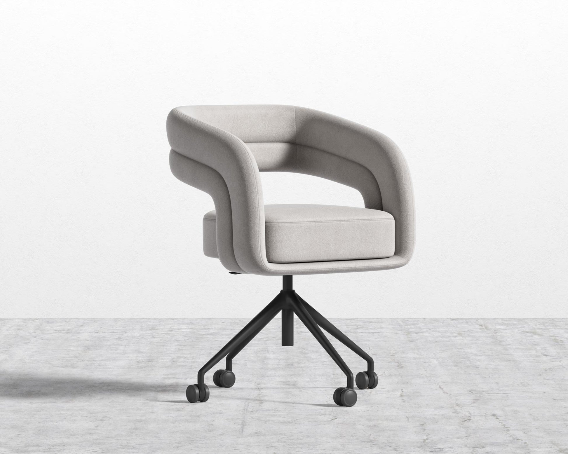 Mia Office Chair - Venice Vegan Suede - Chiffon- Black Base