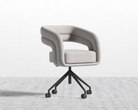 Mia Office Chair - Venice Vegan Suede - Chiffon- Black Base