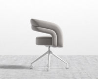 Mia Office Chair - Venice Vegan Suede - Chiffon - White Base