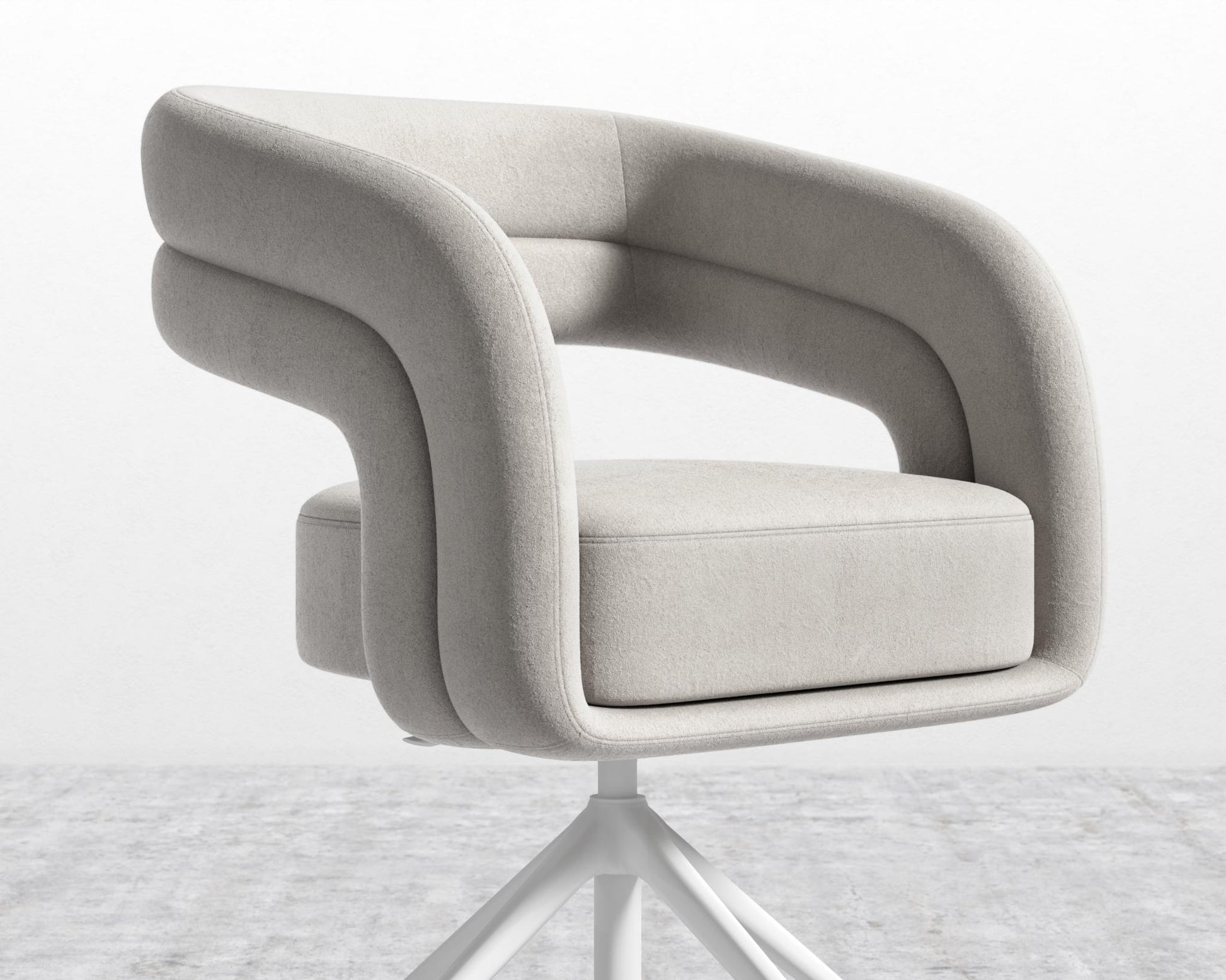 Mia Office Chair - Venice Vegan Suede - Chiffon - White Base