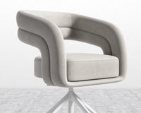 Mia Office Chair - Venice Vegan Suede - Chiffon - White Base