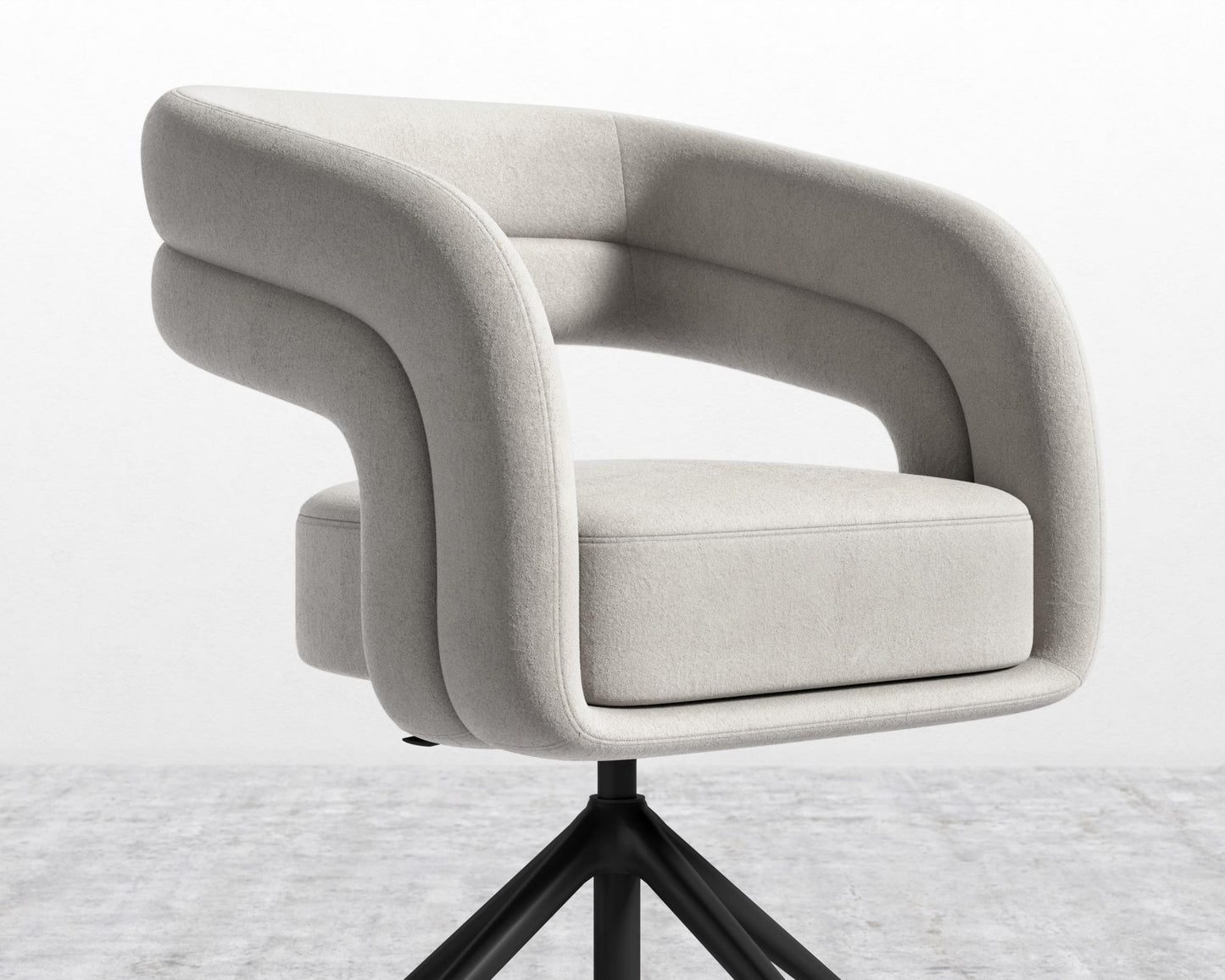 Mia Office Chair - Venice Vegan Suede - Chiffon- Black Base