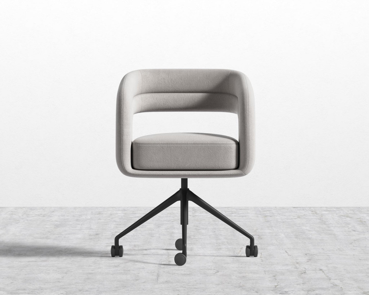 Mia Office Chair - Venice Vegan Suede - Chiffon- Black Base