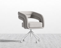 Mia Office Chair - Venice Vegan Suede - Chiffon - White Base