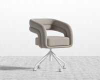 Mia Office Chair - Venice Vegan Suede - Latte - White Base