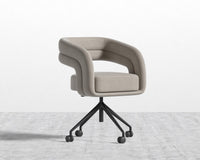 Mia Office Chair - Venice Vegan Suede - Latte- Black Base