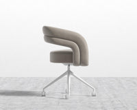 Mia Office Chair - Venice Vegan Suede - Latte - White Base