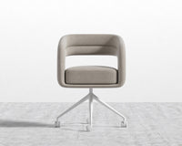 Mia Office Chair - Venice Vegan Suede - Latte - White Base