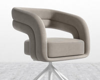 Mia Office Chair - Venice Vegan Suede - Latte - White Base