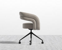 Mia Office Chair - Venice Vegan Suede - Latte- Black Base
