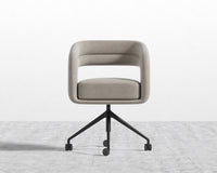 Mia Office Chair - Venice Vegan Suede - Latte- Black Base