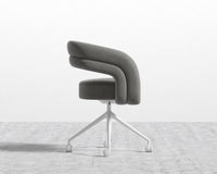 Mia Office Chair - Venice Vegan Suede - Strato - White Base