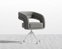 Mia Office Chair - Venice Vegan Suede - Strato - White Base