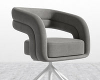 Mia Office Chair - Venice Vegan Suede - Strato - White Base