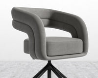 Mia Office Chair - Venice Vegan Suede - Strato - Black Base