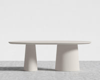 Alessia Dining Table - 84" | 213cm, Alabaster Matte Lacquer with Grain