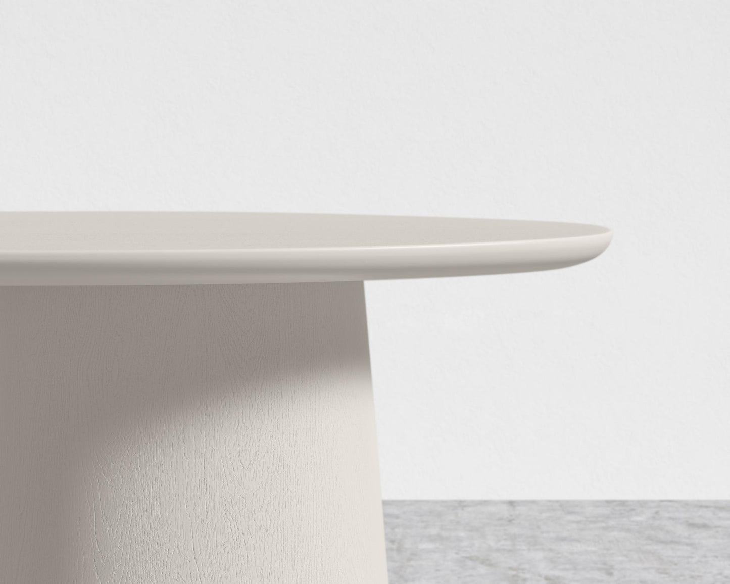 Alessia Dining Table - 84" | 213cm, Alabaster Matte Lacquer with Grain