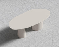 Alessia Dining Table - 84" | 213cm, Alabaster Matte Lacquer with Grain