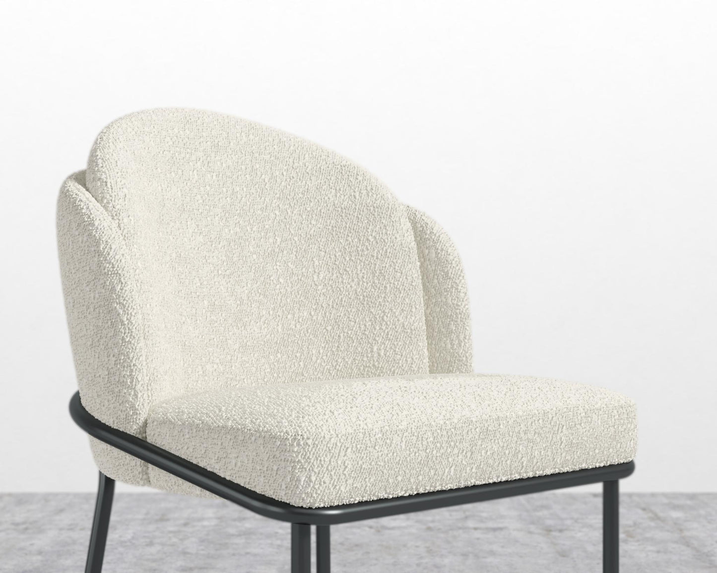 Angelo Dining Chair - Black - Angelo, Chatou Bouclé - Pearl