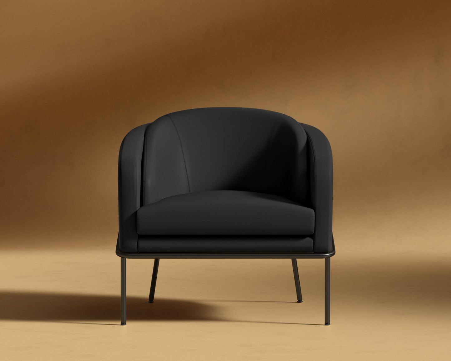 Angelo Lounge Chair - Black - Angelo, PU Leather - Monaco Black
