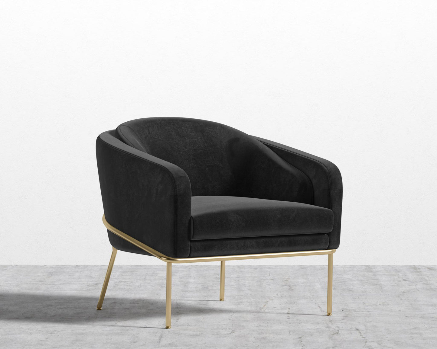 Angelo Lounge Chair - Black - Angelo, Plush Velvet - Black