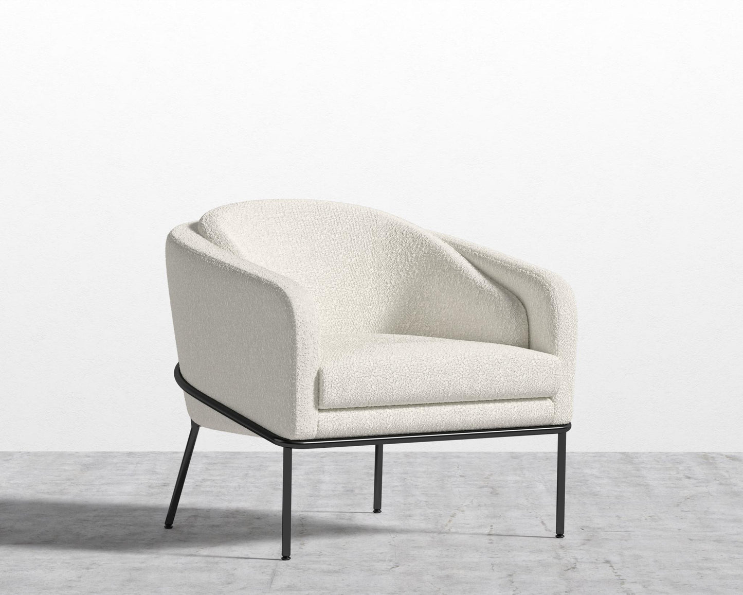 Angelo Lounge Chair - Black - Angelo, Chatou Bouclé - Pearl