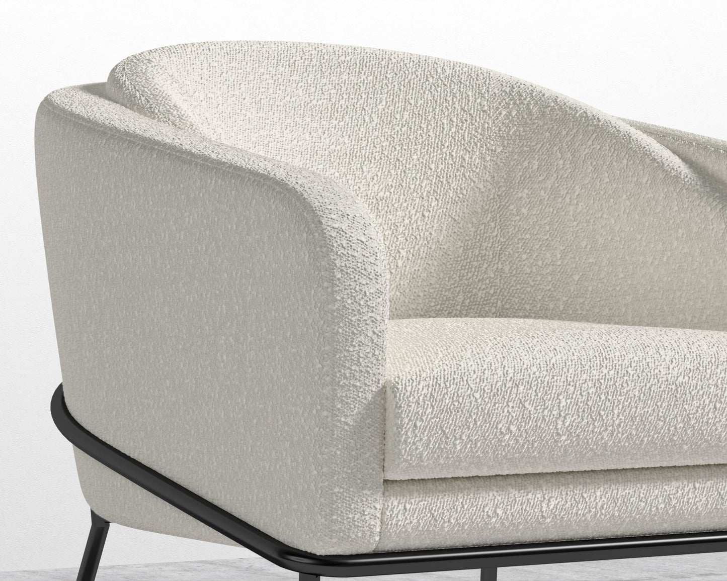 Angelo Lounge Chair - Black - Angelo, Chatou Bouclé - Pearl